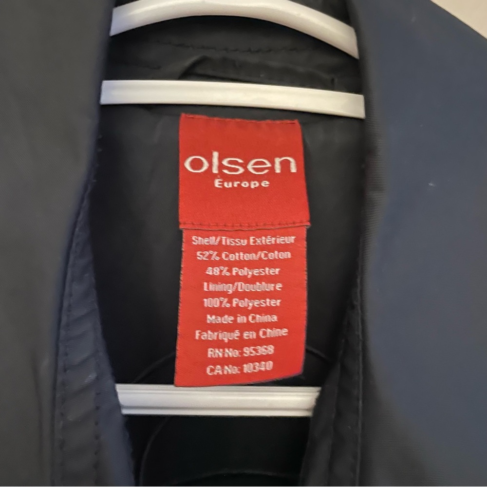 Olsen Europe Midnight Black Double-Breasted Mid-Length Pea Coat – Size 12 EUC - Picture 5 of 14